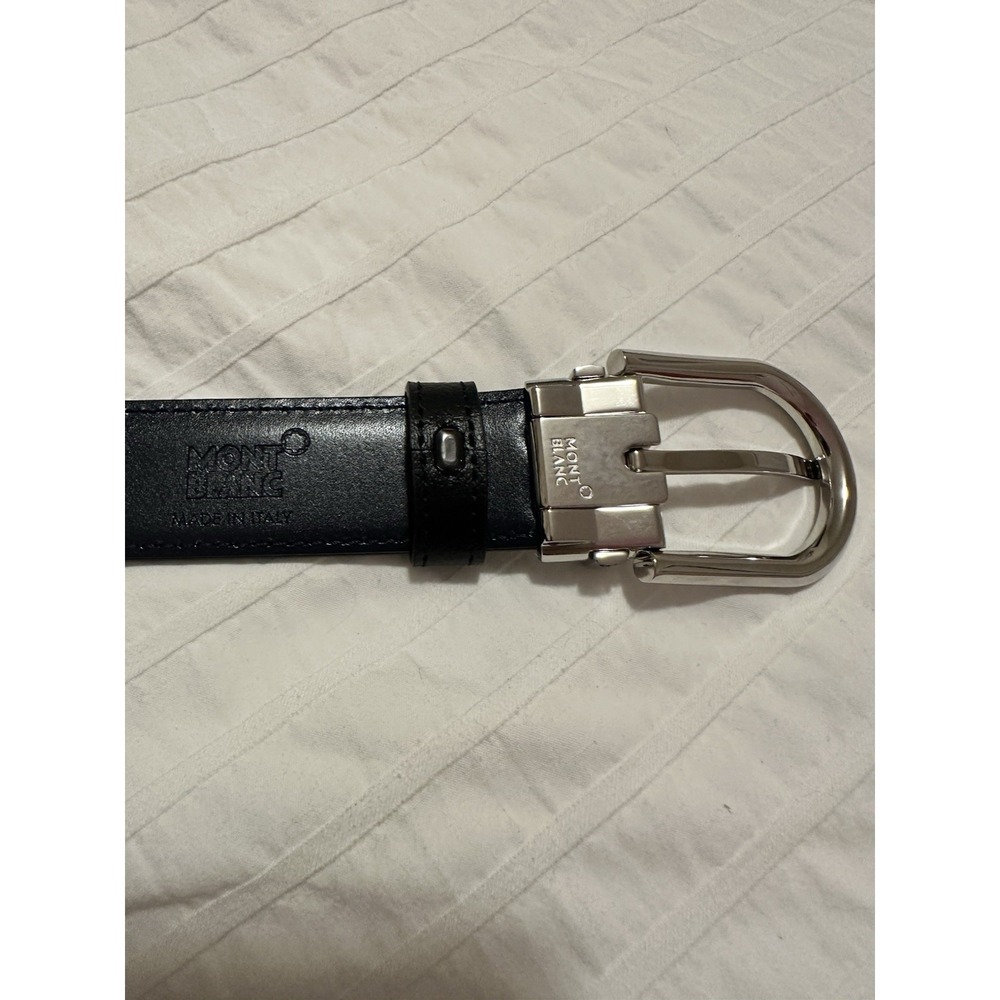 Montblanc Belt Men's Reversible Horseshoe Buckle Italian Leather New in Box - Picture 7 of 9